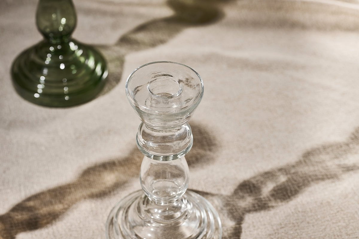 Buran Glass Candlestick - Clear