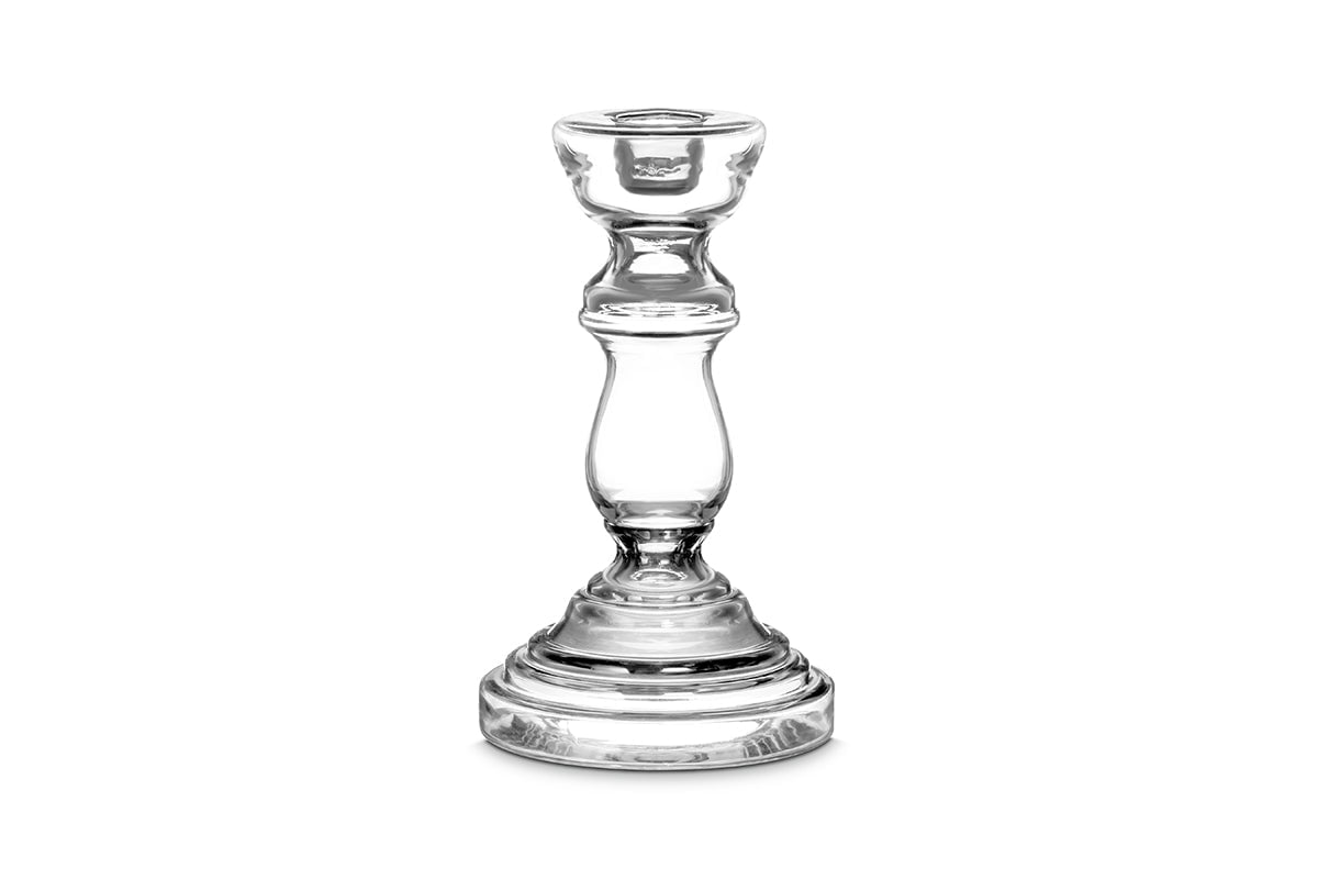 Buran Glass Candlestick - Clear