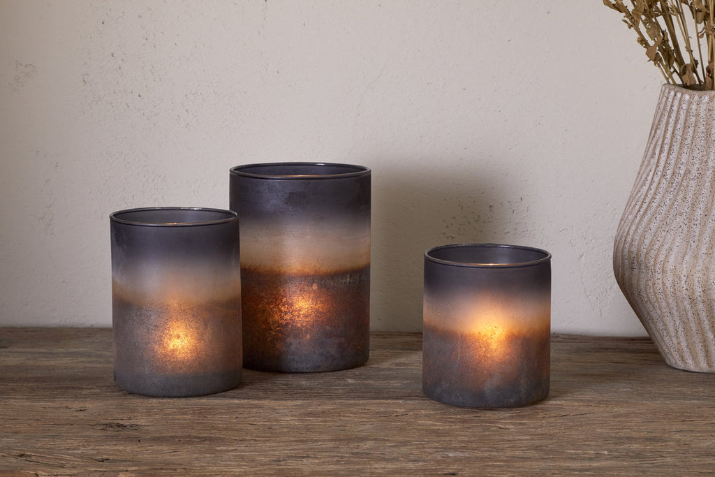Etti Tealight Holders - Navy & Smoke