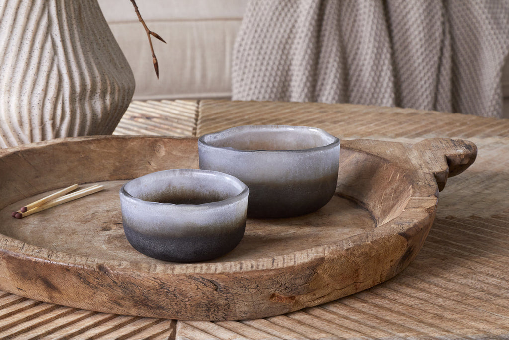 Janka Tealight Holders - Smoked Charcoal (Set of 2)