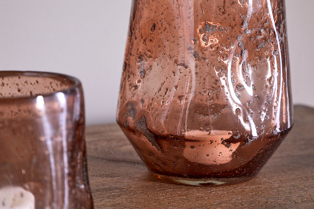 Linora Recycled Glass Tealight Holder - Terracotta