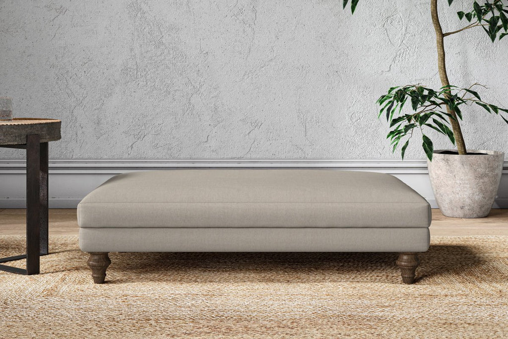 Marri Large Footstool - Recycled Cotton Flax