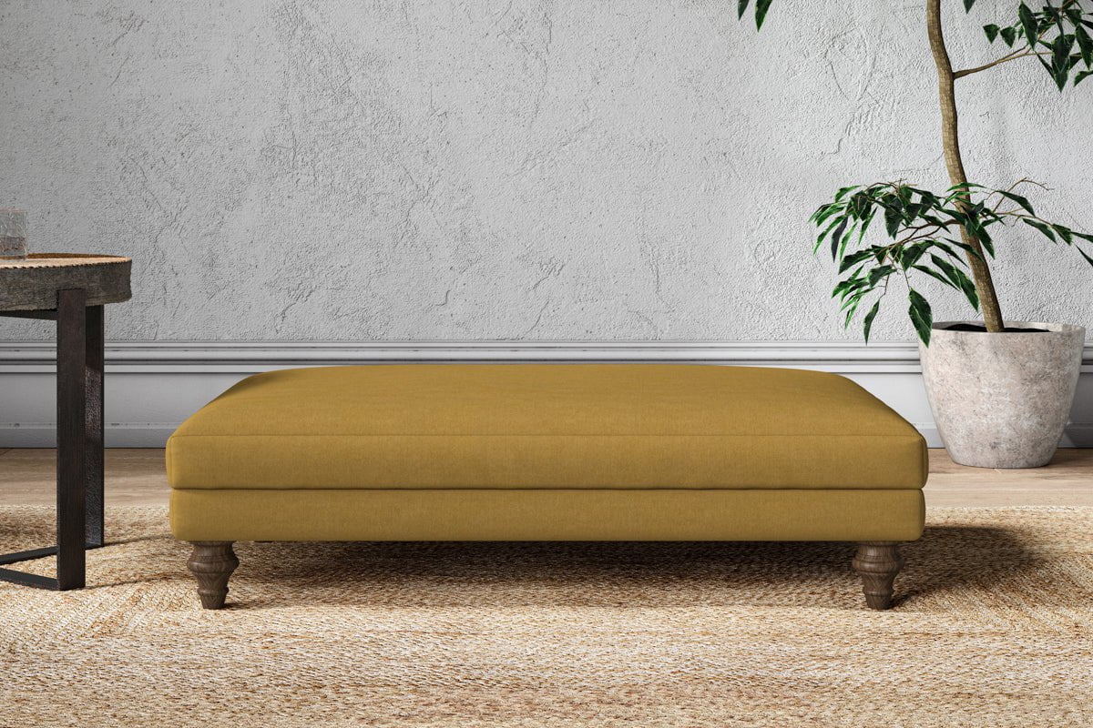 Marri Large Footstool - Recycled Cotton Ochre