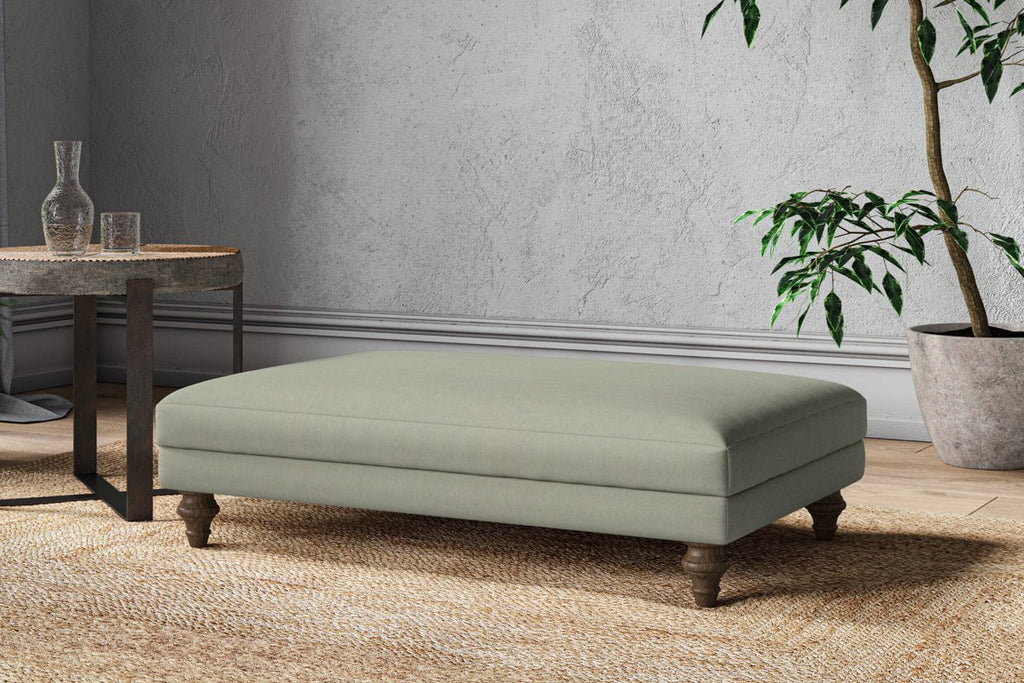 Marri Large Footstool - Recycled Cotton Seaspray