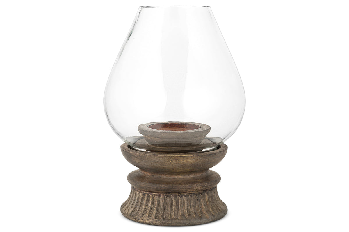 Kawani Mango Wood Lantern - Dark Ash