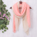 Set of 2 Lightweight Cotton Scarves in Blush and Flamingo - Pink Destiny
