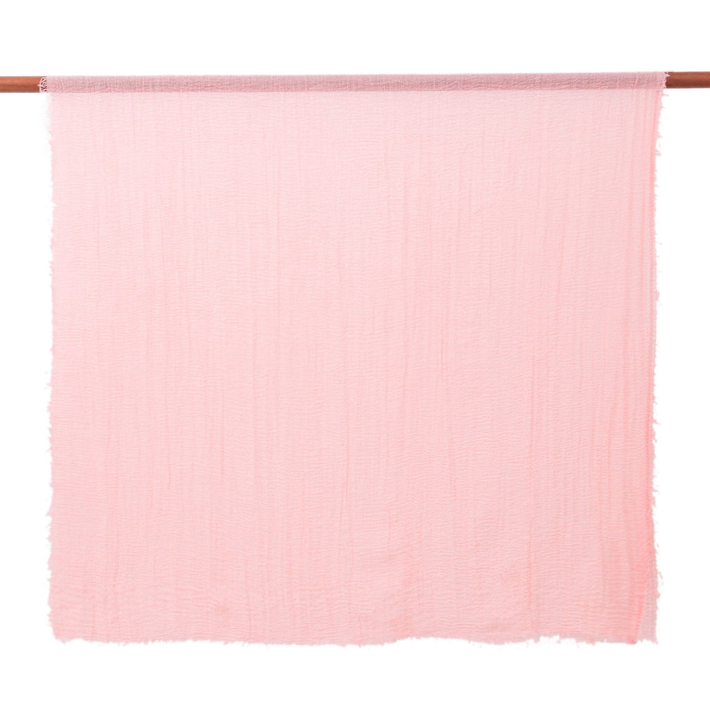 Set of 2 Lightweight Cotton Scarves in Blush and Flamingo - Pink Destiny