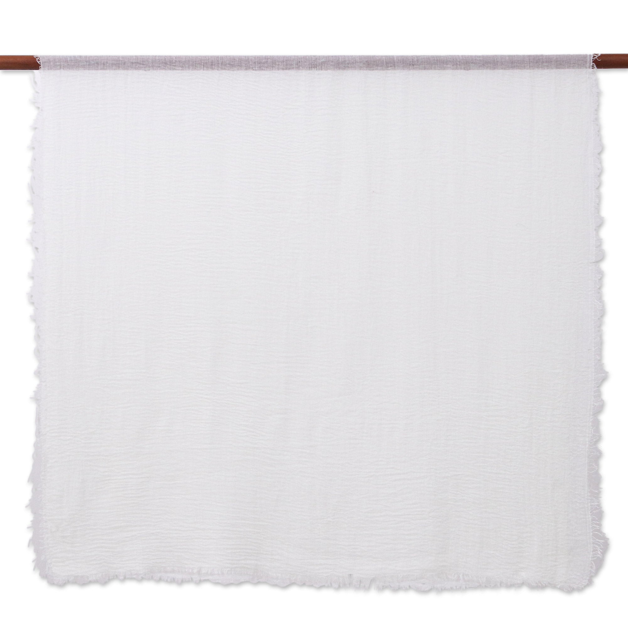 Pair of Hand-Woven Lightweight Grey and Ivory Cotton Scarves - Brilliant Warmth