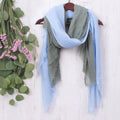 Pair of Handwoven Lightweight Blue and Grey Cotton Scarves - Sky Glam