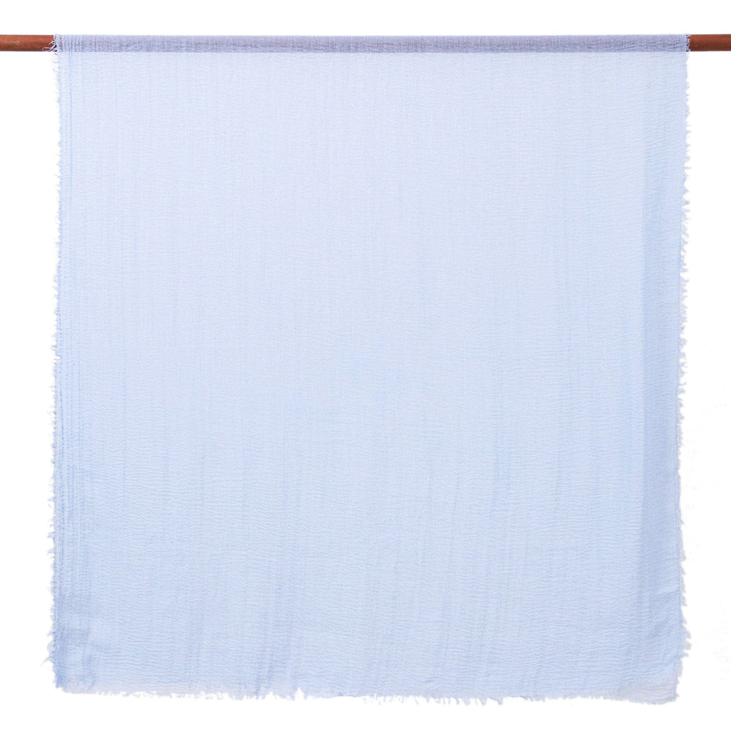 Pair of Handwoven Lightweight Blue and Grey Cotton Scarves - Sky Glam