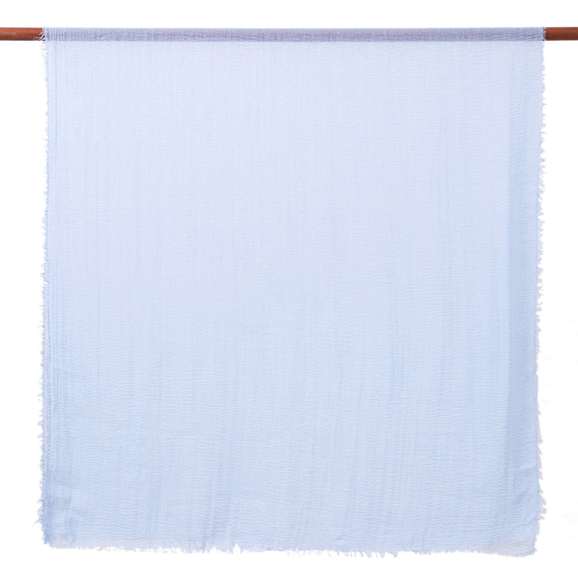 Pair of Handwoven Lightweight Blue and Grey Cotton Scarves - Sky Glam