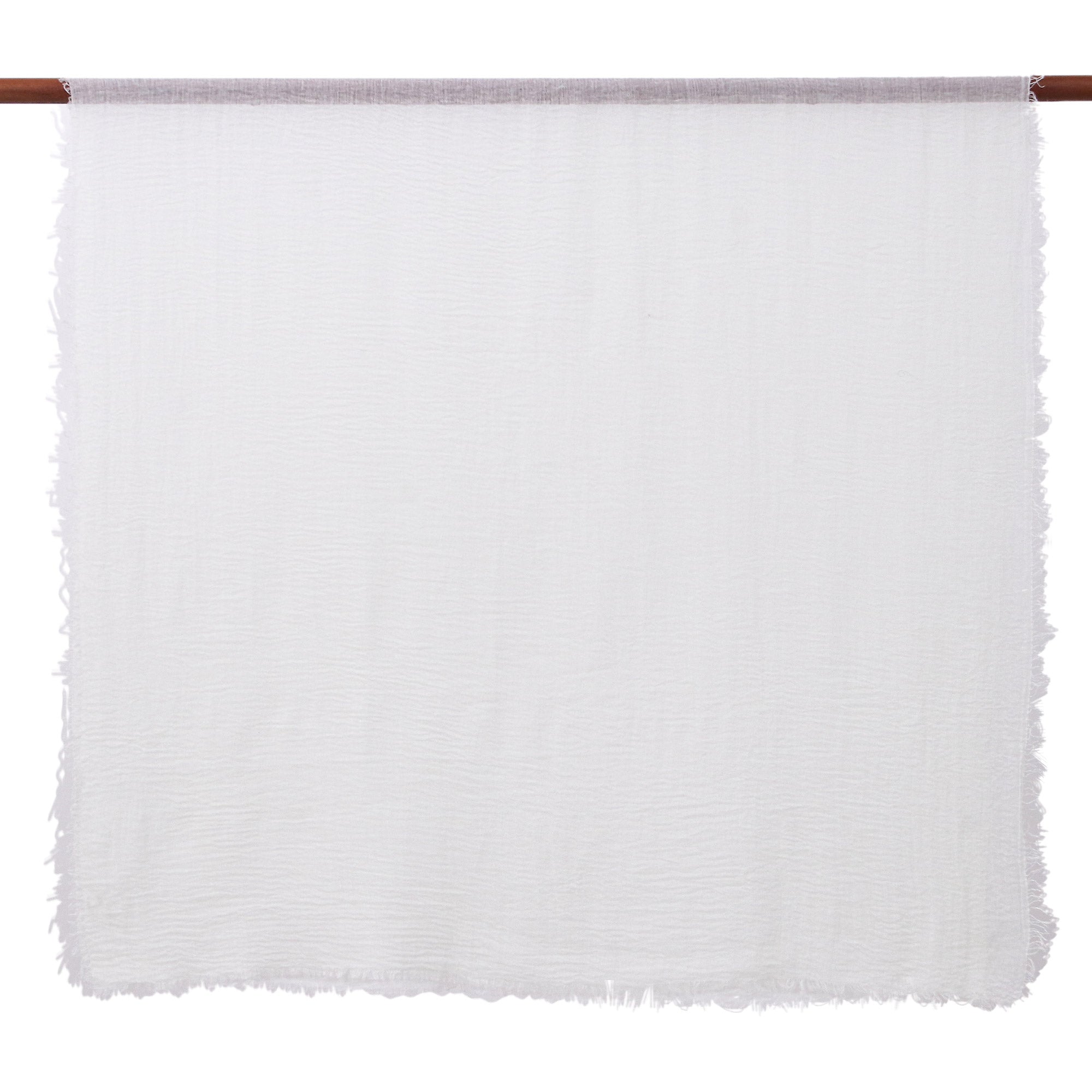 Two Hand-Woven Lightweight Aqua and White Cotton Scarves - Cozy Cool