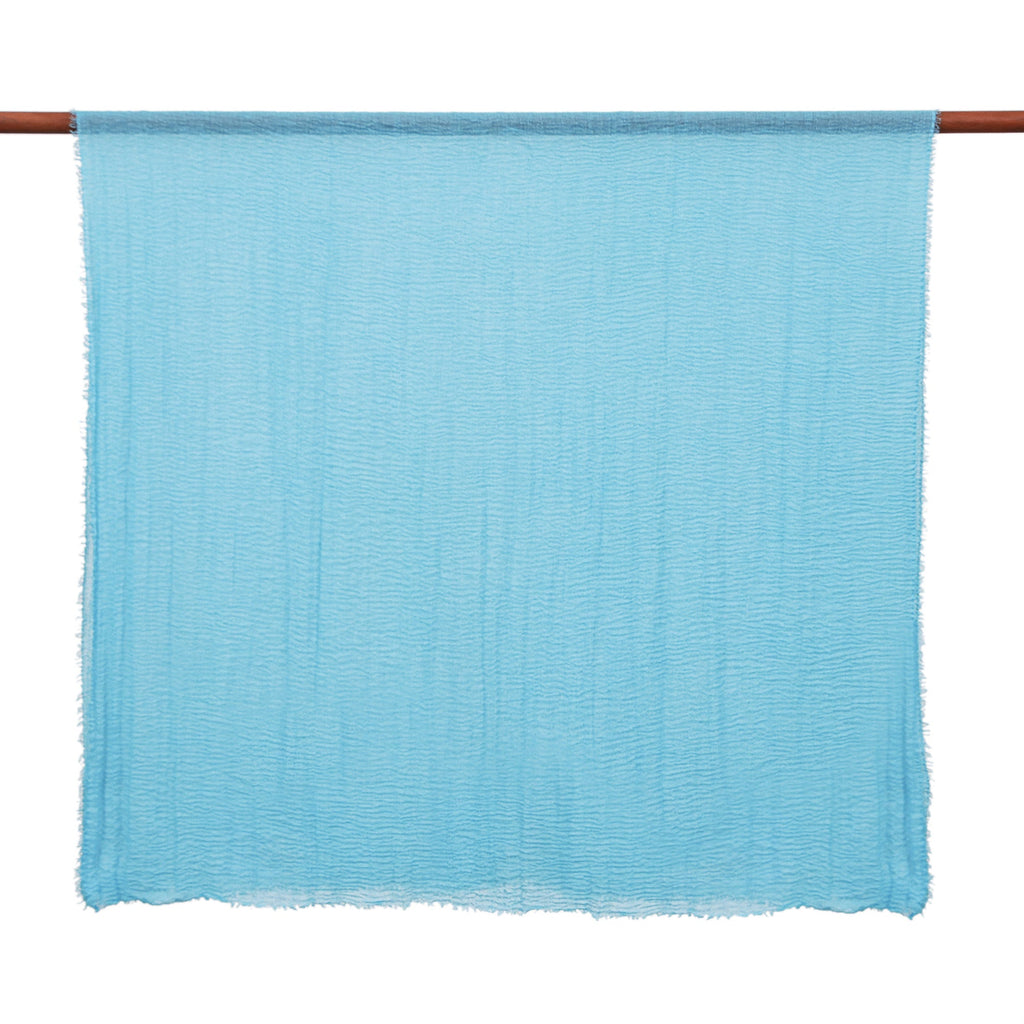 Set of 2 Woven Soft Petal Pink and Cerulean Cotton Scarves - Celestial Facets