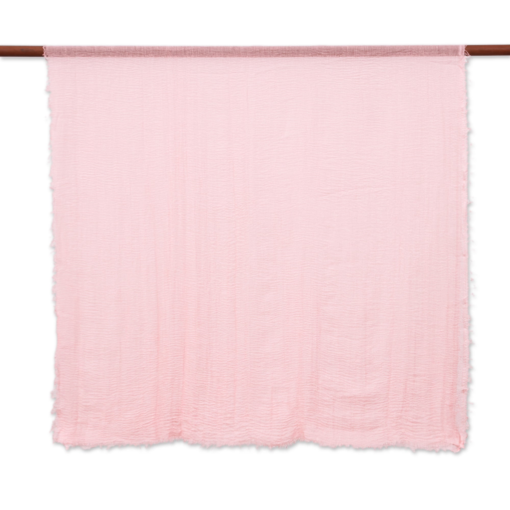 Set of 2 Handwoven Soft Pastel Pink and Blush Cotton Scarves - Pink Celebration