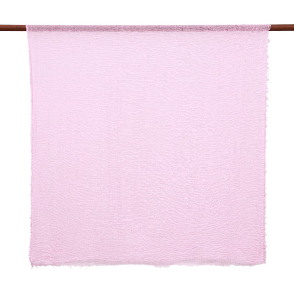 Set of 2 Handwoven Soft Pastel Pink and Blush Cotton Scarves - Pink Celebration