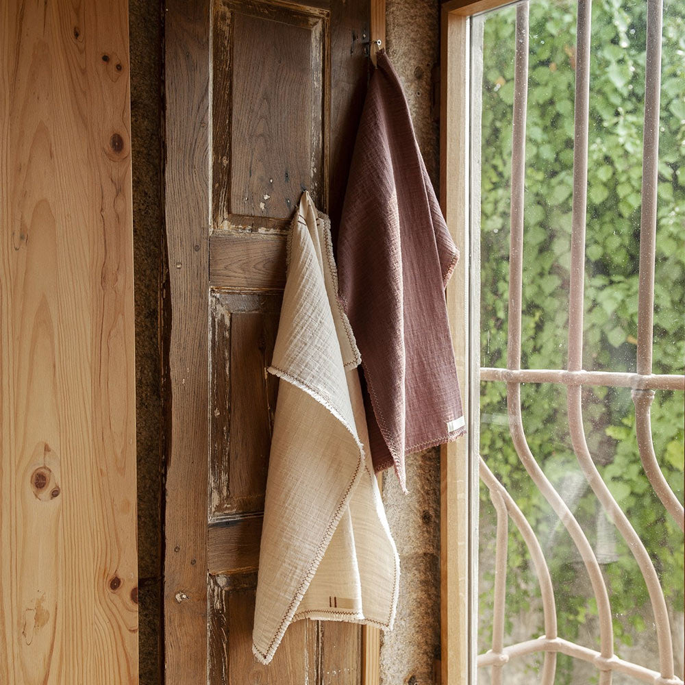 Gauze Tea Towel Set - Plum